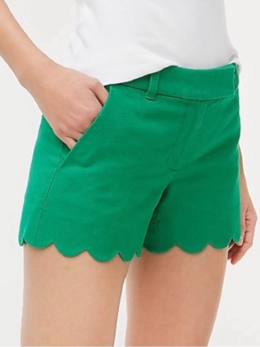 J Crew Green Scallop Hem Women’s Shorts